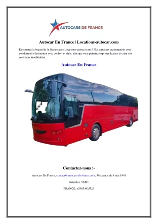 Autocar En France  Locations-autocar