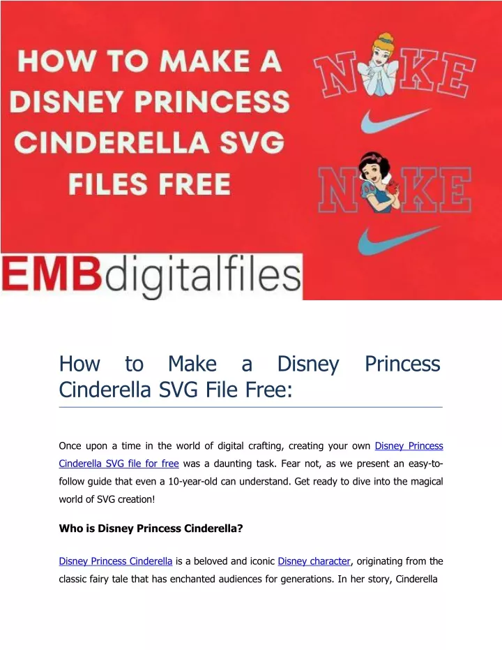 how to make a disney princess cinderella svg file