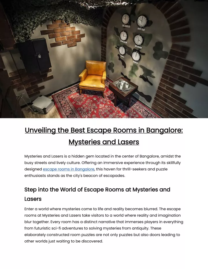 unveiling the best escape rooms in bangalore