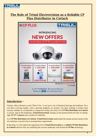 The Role of Trisul Electrovision as a Reliable CP Plus Distributor in Cuttack
