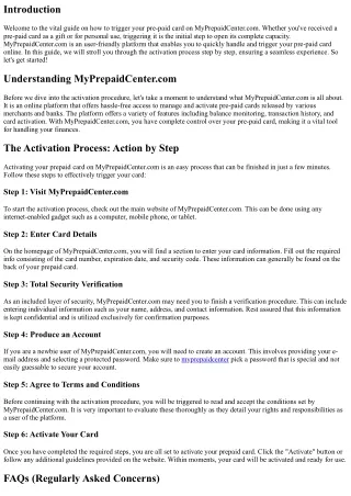 The Essential Guide to Trigger Your Prepaid Card on MyPrepaidCenter.com
