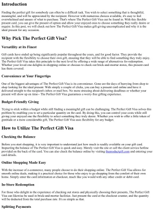 Gift-Giving Made Effortless with The Perfect Gift Visa