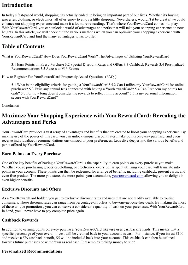 PPT - Optimize Your Shopping Experience with YourRewardCard: Revealing the  Advantages PowerPoint Presentation - ID:12784414