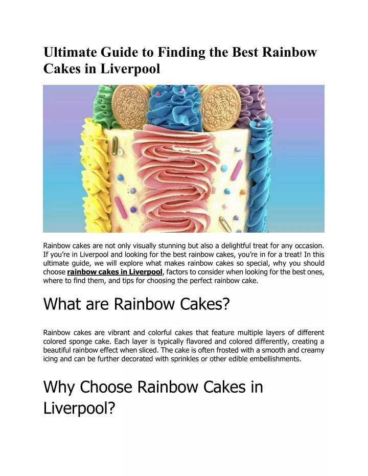 ultimate guide to finding the best rainbow cakes