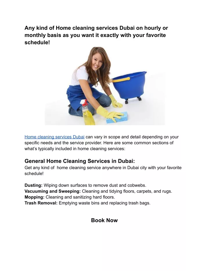 any kind of home cleaning services dubai