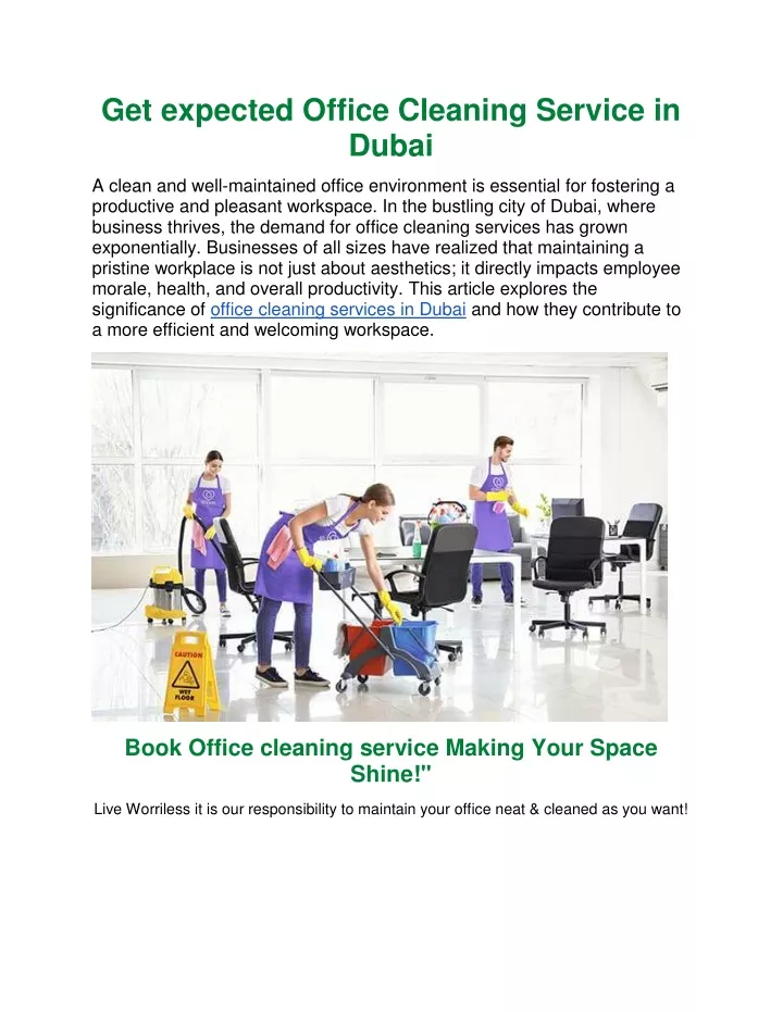 get expected office cleaning service in dubai