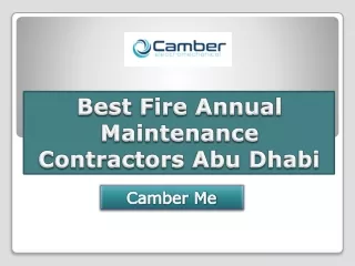 Best Fire Annual Maintenance Contractors Abu Dhabi