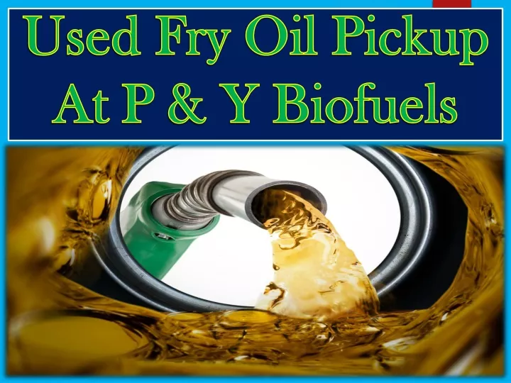 used fry oil pickup at p y biofuels