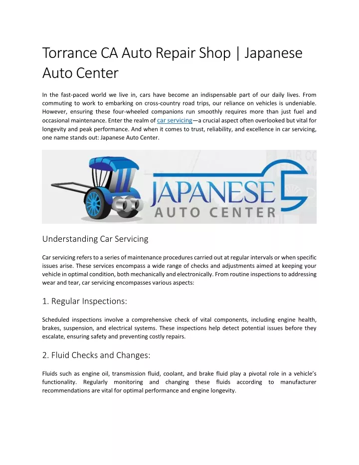 torrance ca auto repair shop japanese auto center