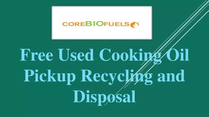 free used cooking oil pickup recycling