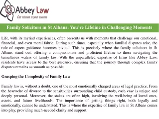 Family Solicitors in St Albans: You’re Lifeline in Challenging Moments