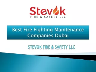 Best Fire Fighting Maintenance Companies Dubai