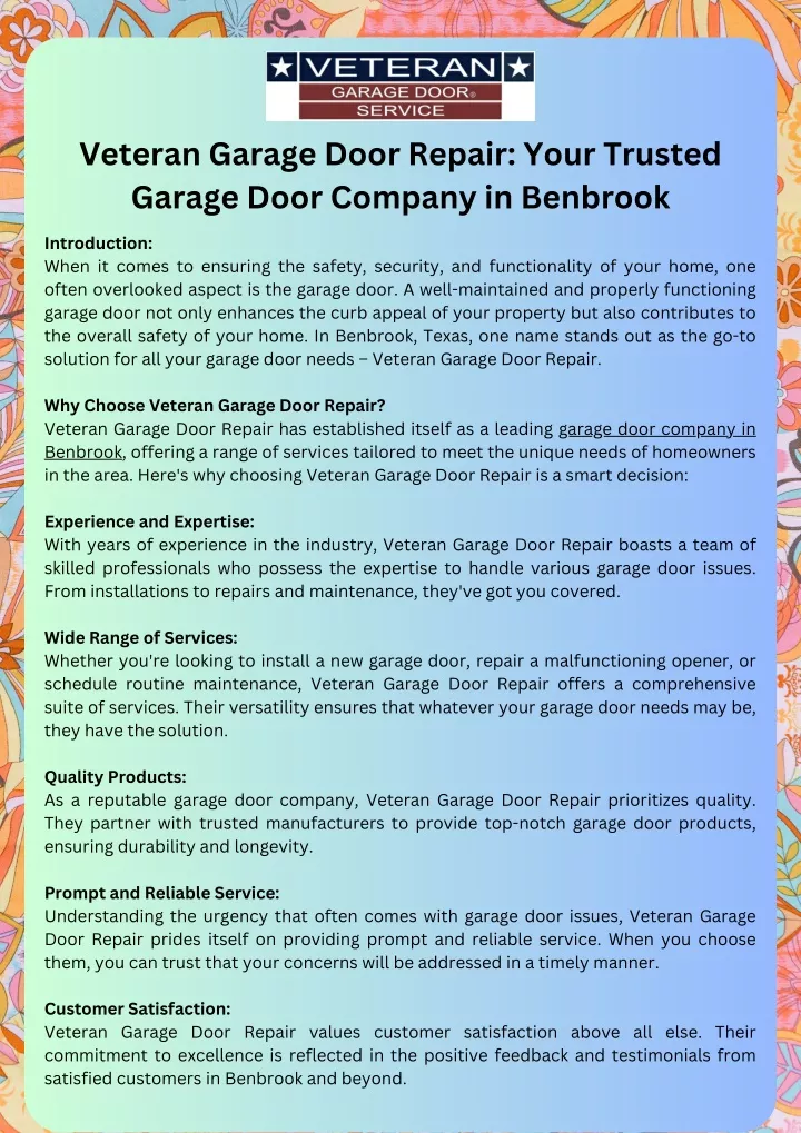veteran garage door repair your trusted garage