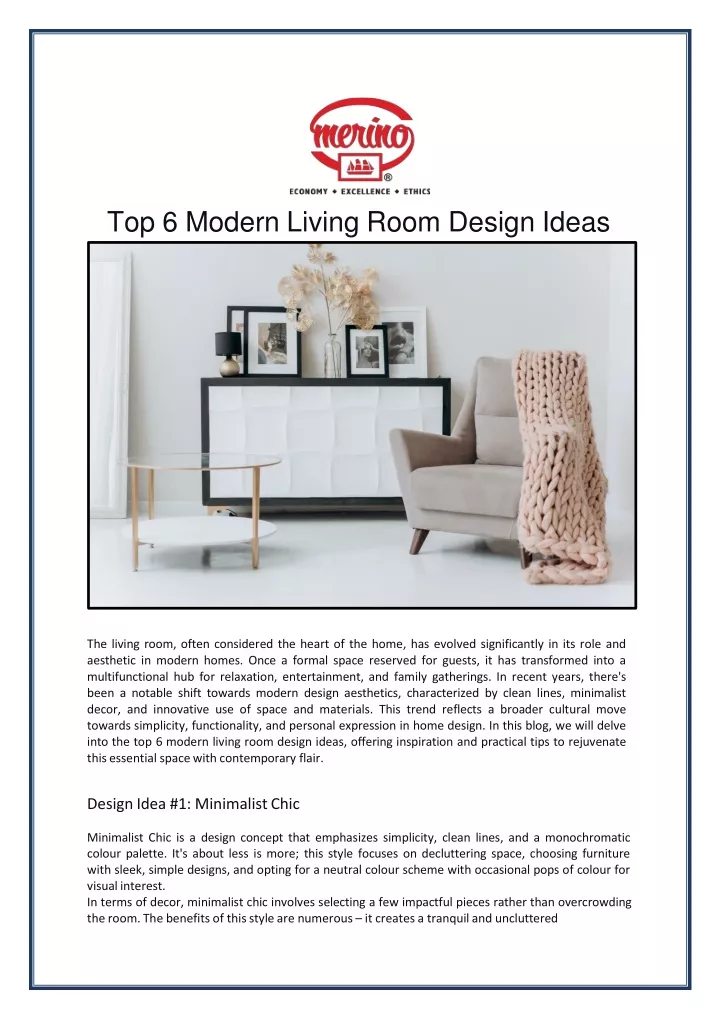 top 6 modern living room design ideas