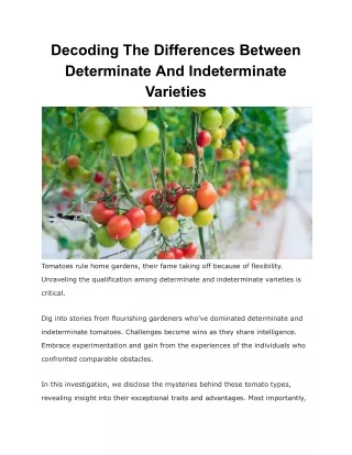 decoding the differences between determinate