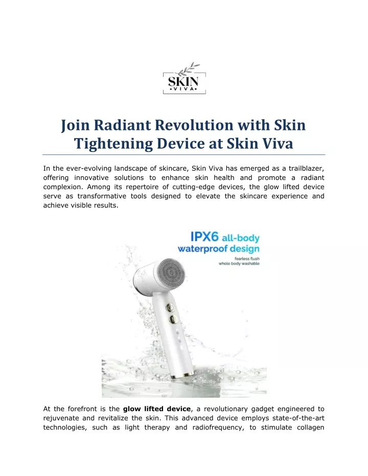 join radiant revolution with skin tightening