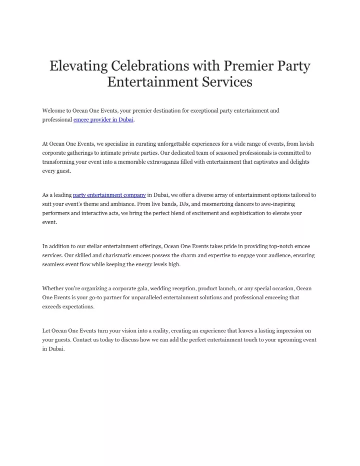 elevating celebrations with premier party
