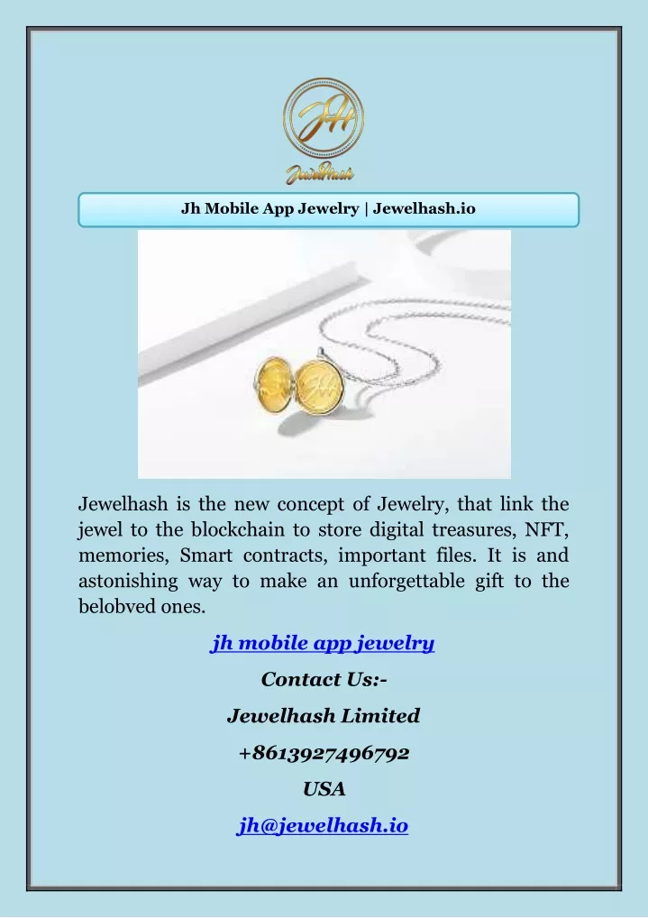 jh mobile app jewelry jewelhash io