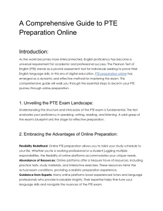 A Comprehensive Guide to PTE Preparation Online - Language Academy Australia