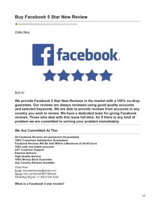 buy facebook 5 star new review