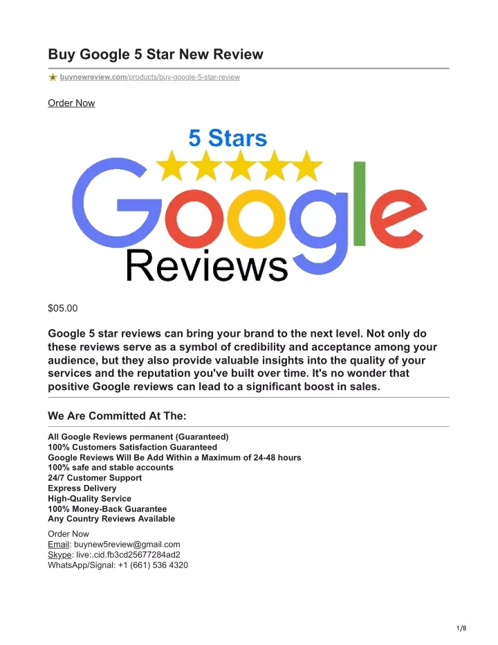 buy google 5 star new review