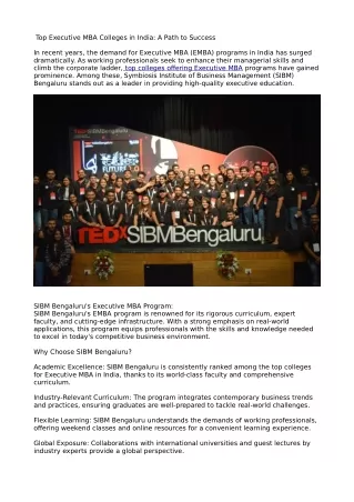 SIBM Bangaluru executive Blog