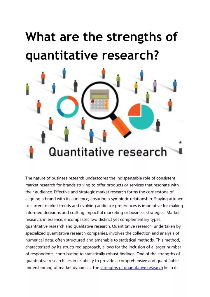 what are the strengths of quantitative research