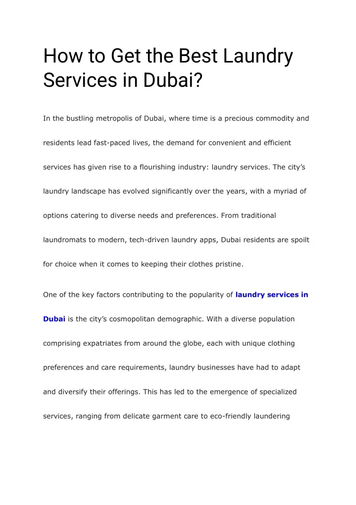 how to get the best laundry services in dubai