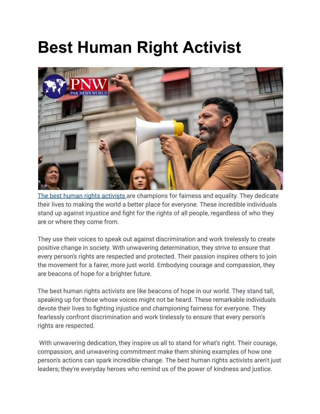PPT - human right activist (1) PowerPoint Presentation, free download ...