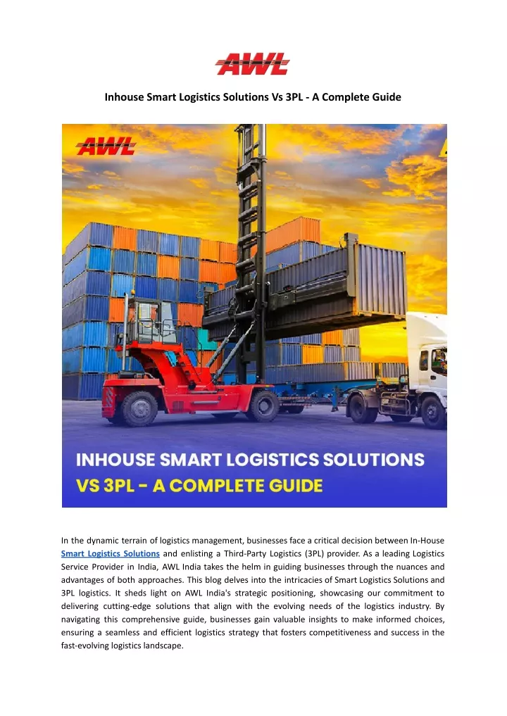 inhouse smart logistics solutions