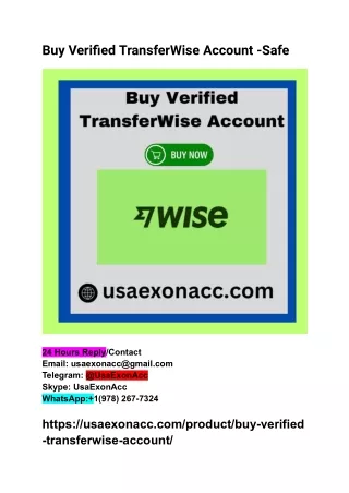 Buy Verified TransferWise Account - 100% USA, UK Wise