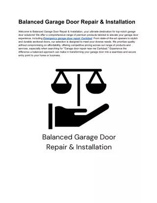 Emergency garage door repair Carlsbad