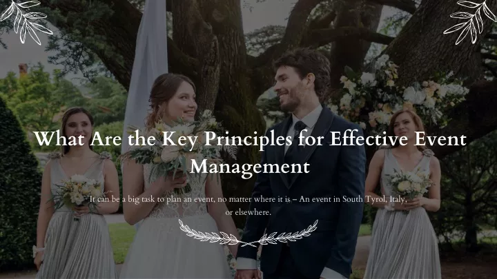 what are the key principles for effective event