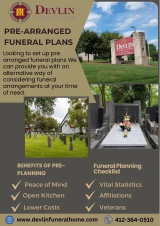 Pre-Arranged Funeral Plans at Devlin Funeral Home in Pittsburgh PA