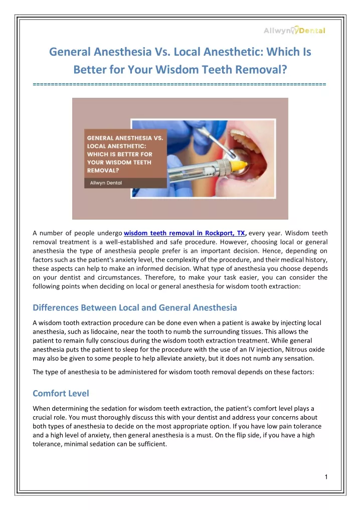 general anesthesia vs local anesthetic which