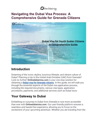 Dubai Dreams: A Step-by-Step Guide to Visa Success for Grenada Citizens
