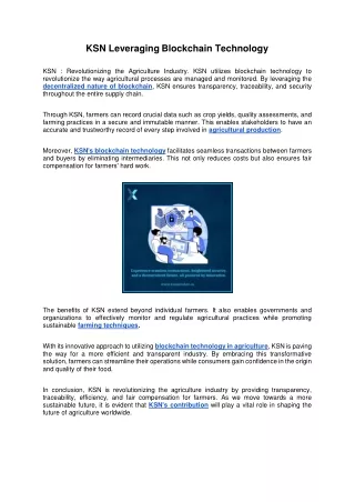 ksn leveraging blockchain technology