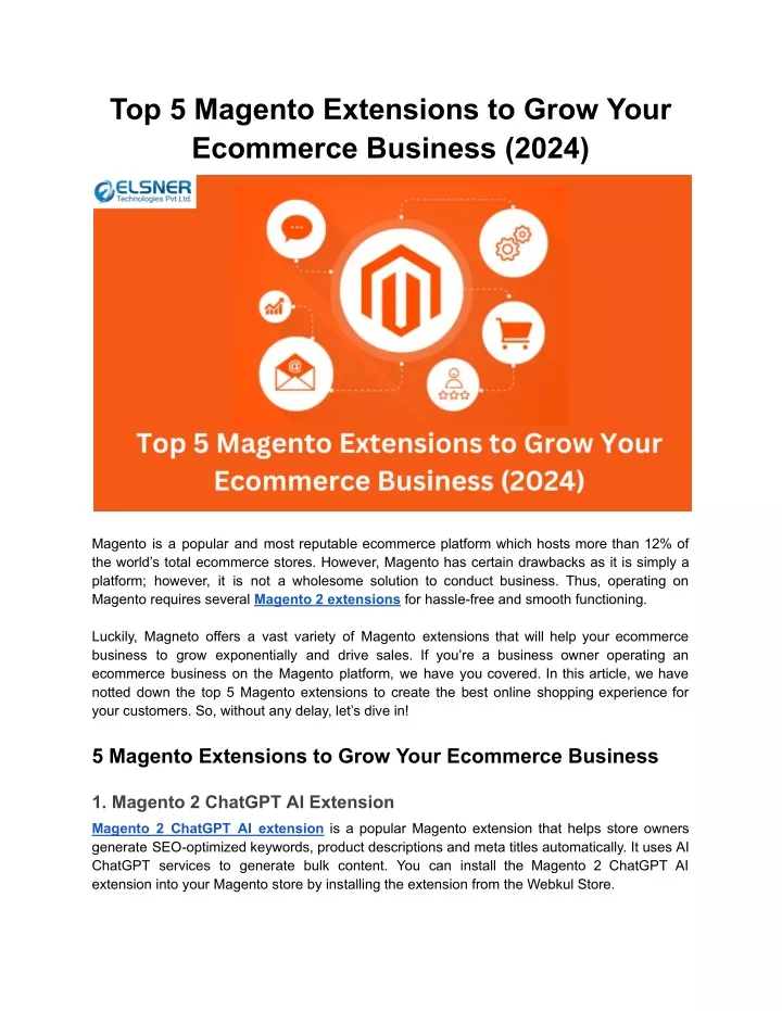 top 5 magento extensions to grow your ecommerce