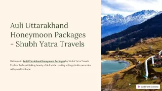 Auli Uttarakhand Honeymoon Packages 01-01-24