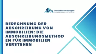 Berechnung der Abschreibung von Immobilien Die Abschreibungsmethoden für Immobilien verstehen