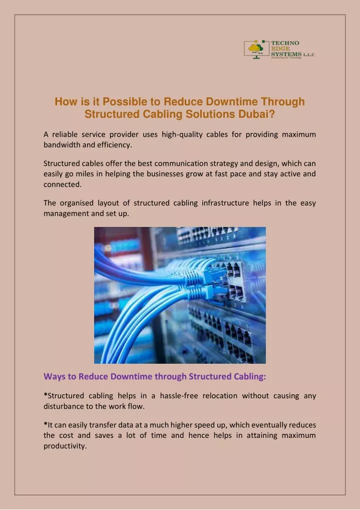 how is it possible to reduce downtime through