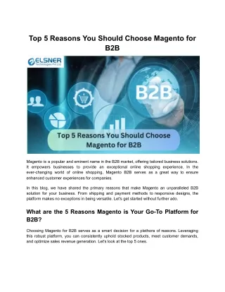 top 5 reasons you should choose magento for b2b