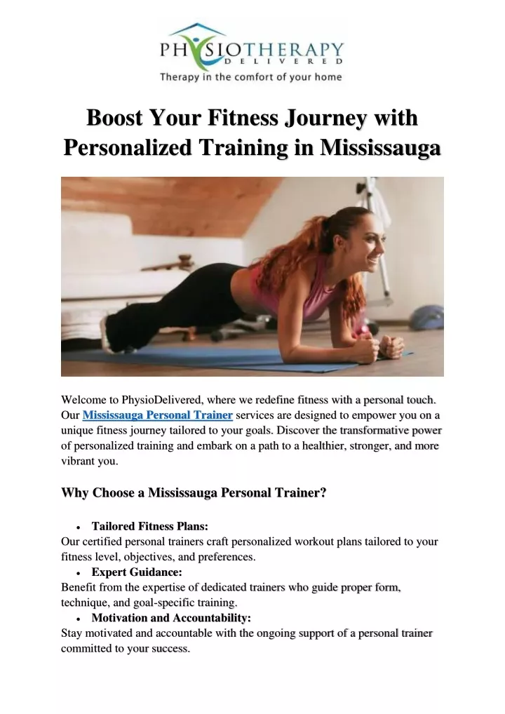 boost your fitness journey with personalized