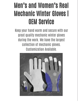 Mechanic Winter Gloves