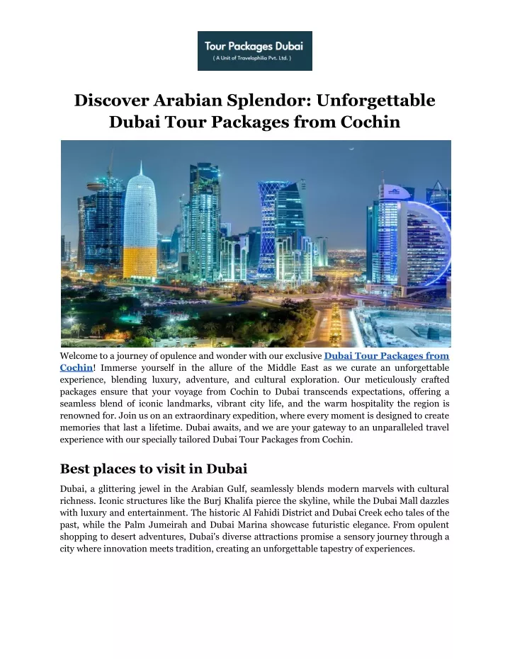 discover arabian splendor unforgettable dubai