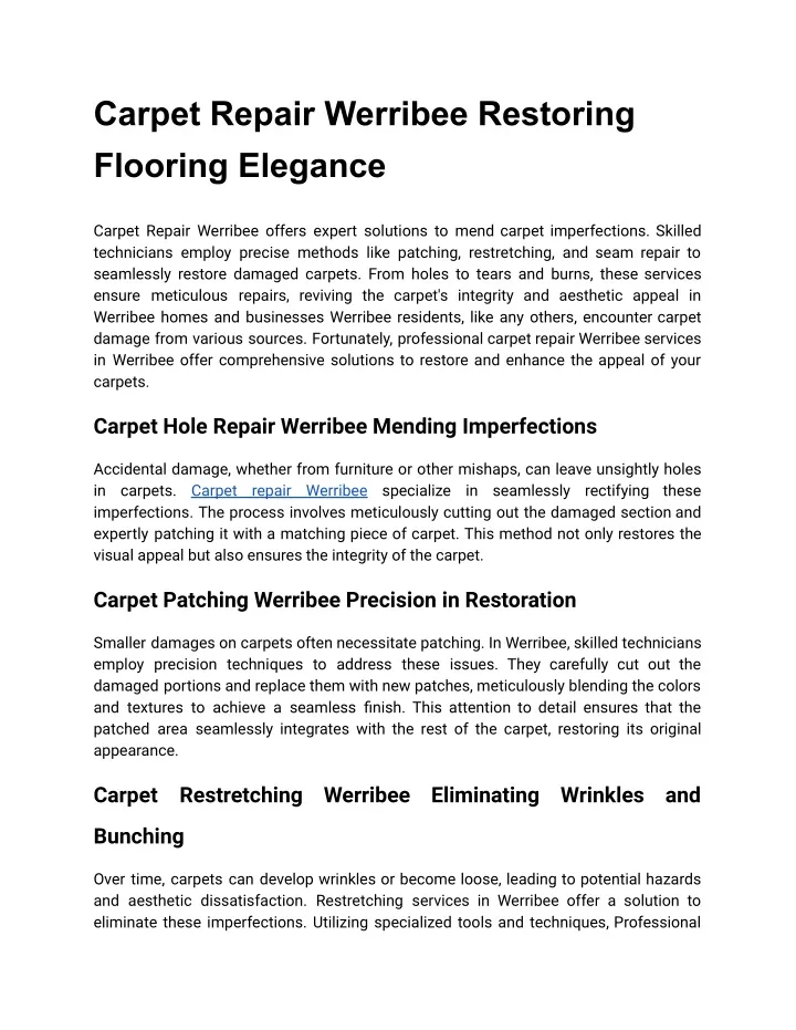 carpet repair werribee restoring flooring elegance