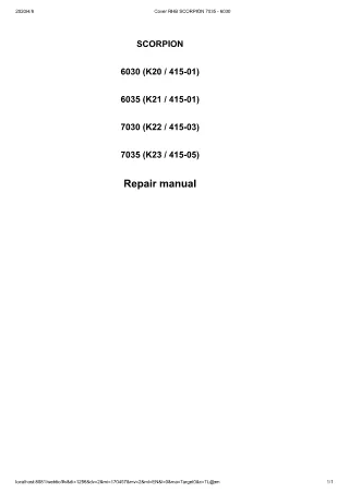 CLAAS SCORPION 6030 K20 Telehandler Service Repair Manual