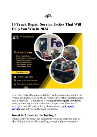 10 Truck Repair Service Tactics That Will Help You Win in 2024