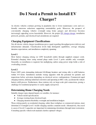 Do I Need a Permit to Install EV Charger