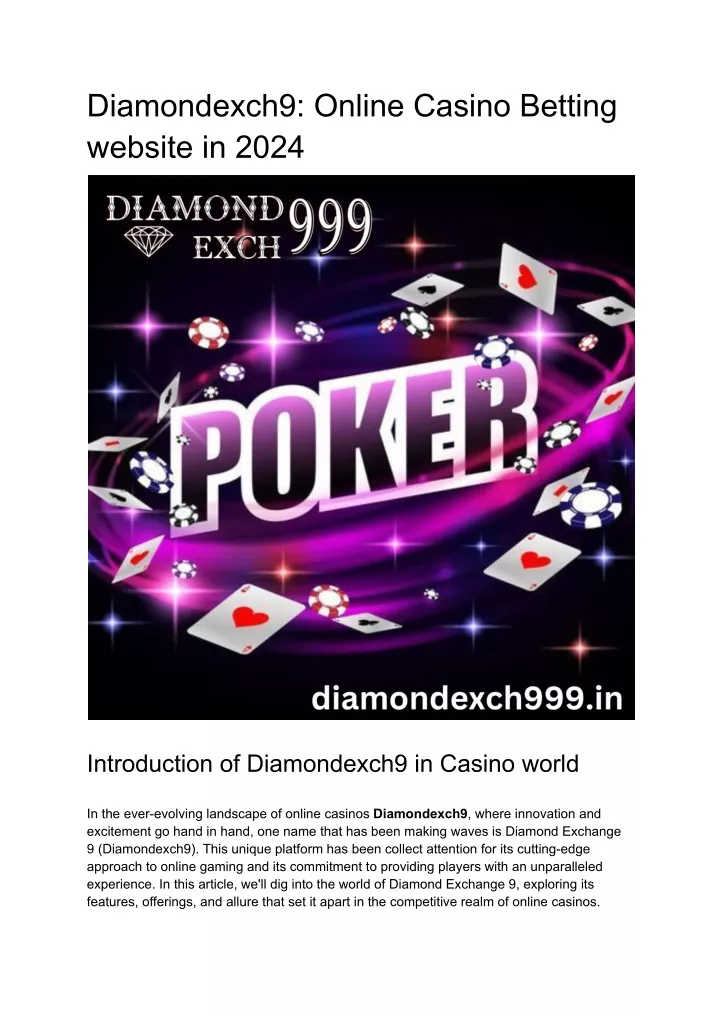 diamondexch9 online casino betting website in 2024